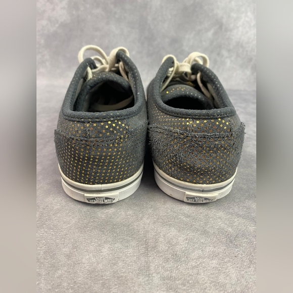 Vans Off The Wall Gray Gold Lace Up Sneaker Shoe Women's Size 7.5 - Picture 4 of 9
